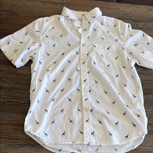 Other - Banana Republic Men's White Giraffe Print Shirt